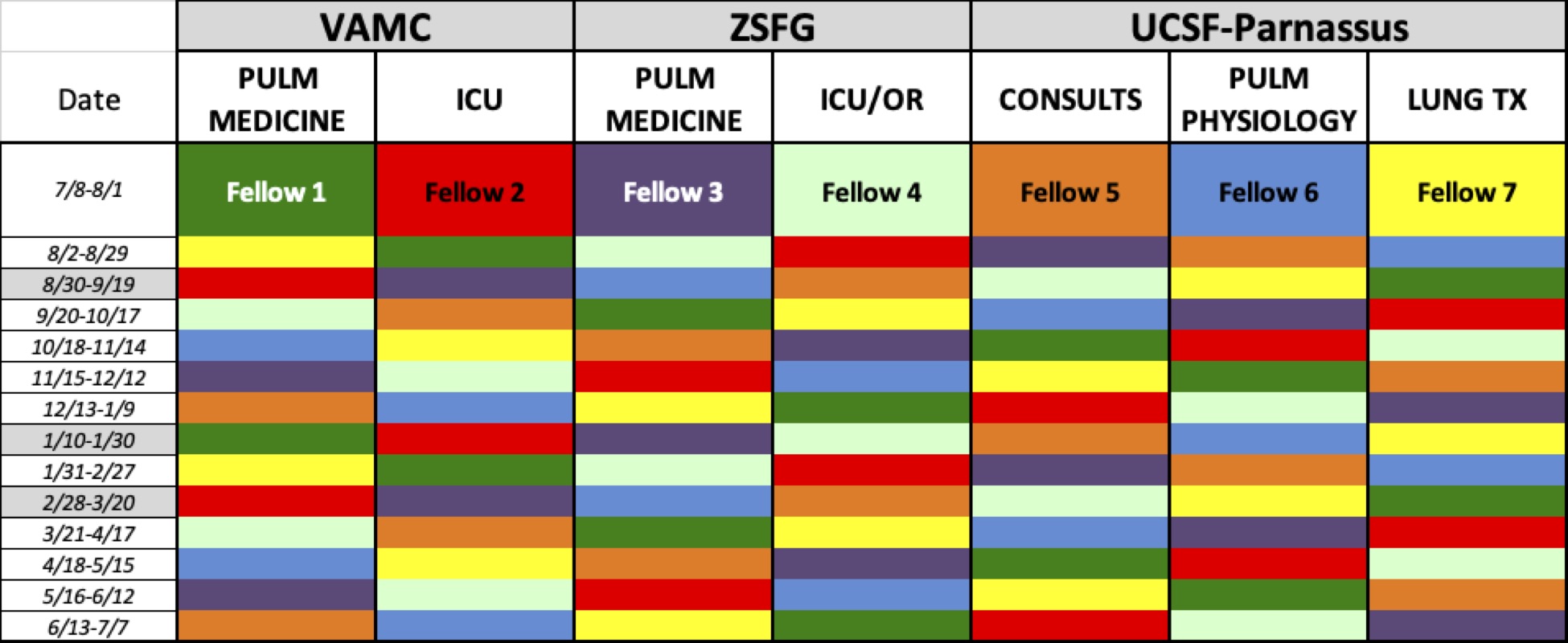 Example Schedule